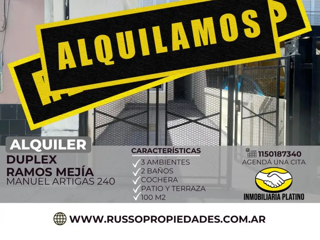 Alquiler duplex 3 ambientes Ramos Mejia