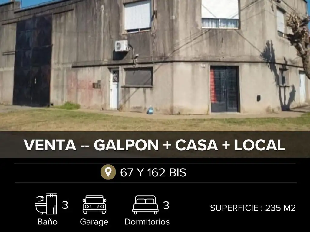 Venta de Galpon en Los Hornos La Plata con casa