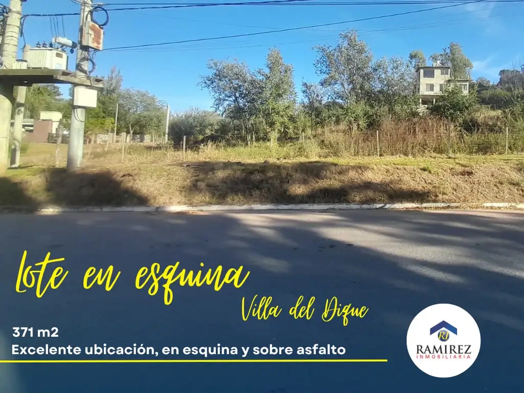 EN VENTA HERMOSO TERRENO EN VILLA DEL DIQUE