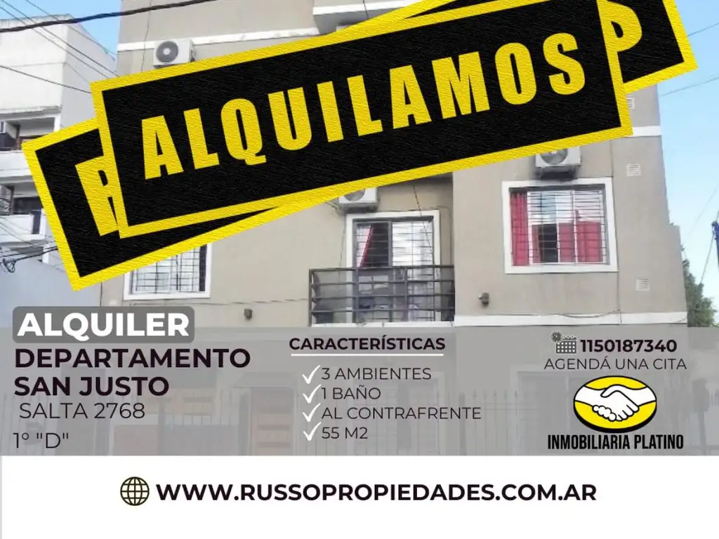 Alquiler Departamento 3 Ambientes San Justo