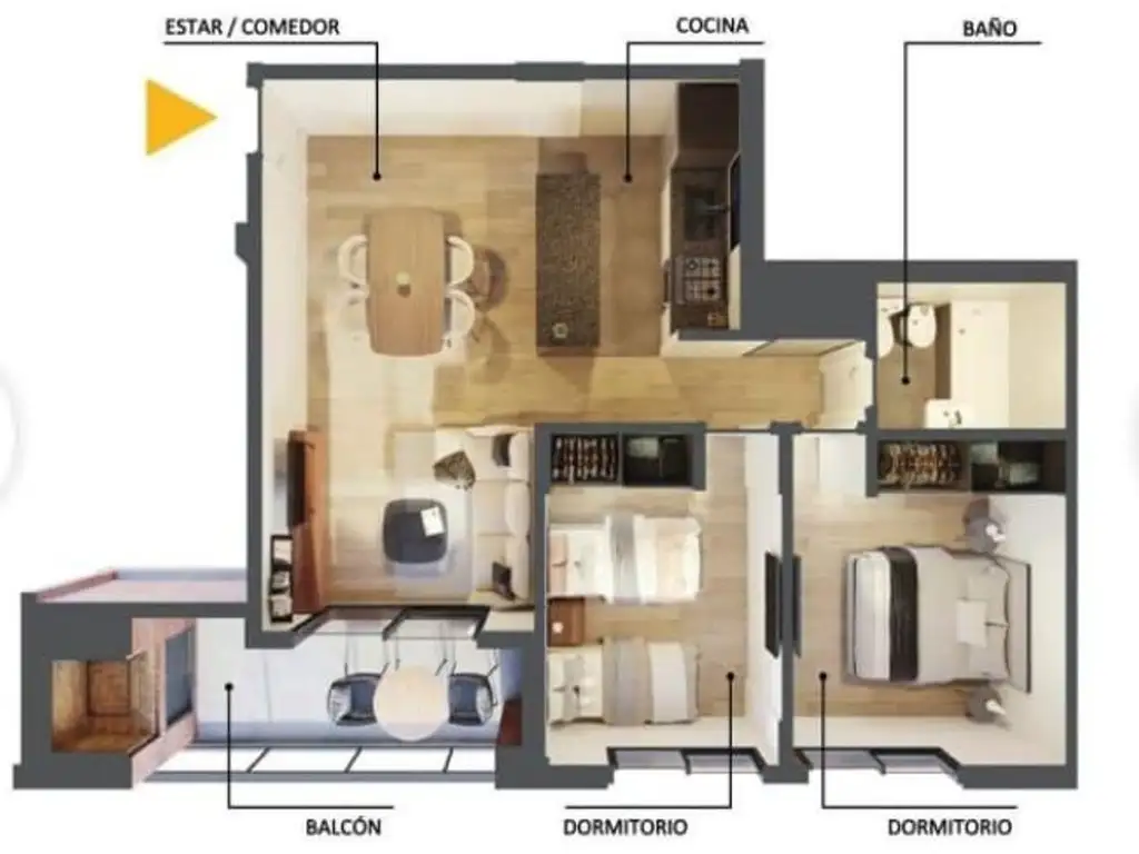 DEPARTAMENTO DE POZO EN VENTA 2 DORM LOS PASOS