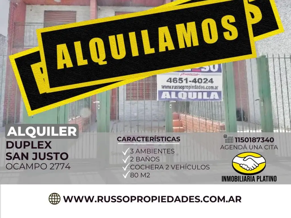 Alquiler duplex 3 ambientes San Justo