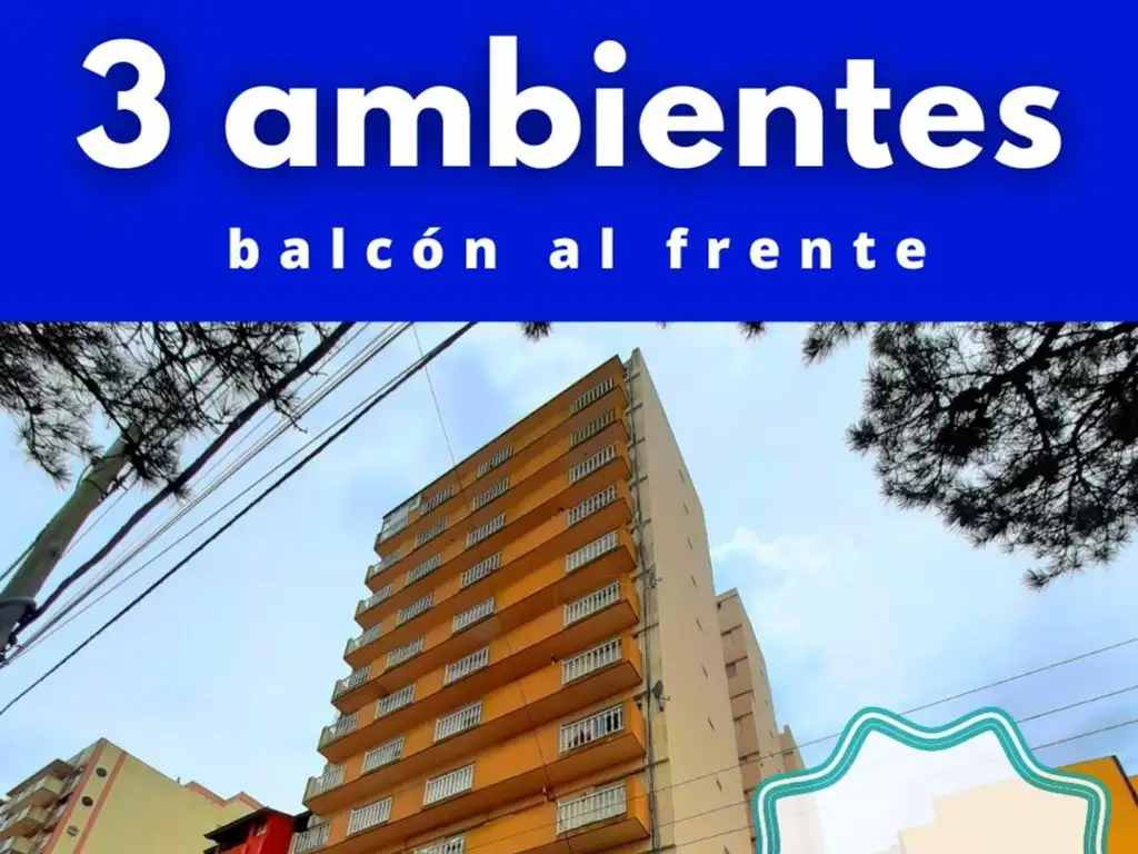 3 ambientes a calle Chiozza, exc. estado, balcón, luminoso